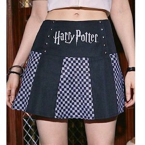 Harry Potter Checkerboard Skirt Black Mini Hot Topic Style HP Merch